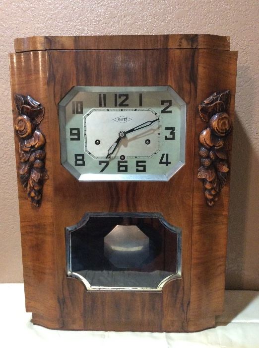 One of several German, French & Italian made vintage Wall and Mantle Clocks.