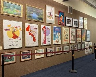 Large framed art and poster collection