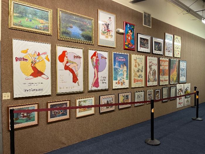 Large framed art and poster collection