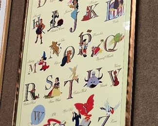 Disney alphabet poster framed
