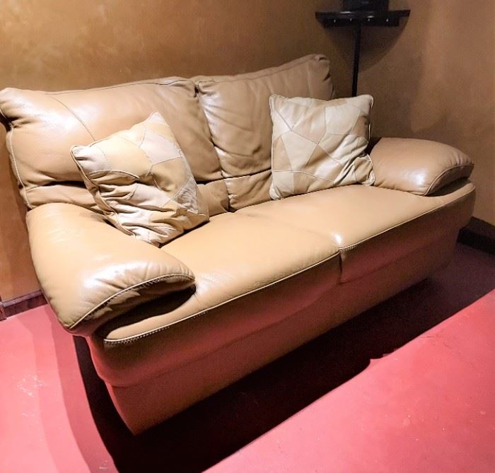 Leather loveseat