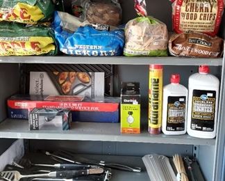 BBQ tools and smoking wood