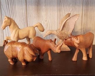 Hand carved wood figurines