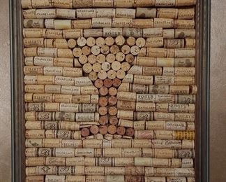 Wine themed cork art