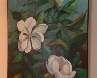Original Magnolia painting signed by artist