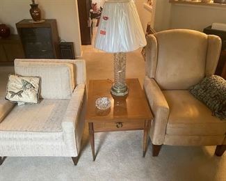 Darling MCM armchair, American of Martinsville end table and a more contemporary recliner