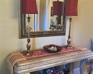 Sofa/Entry table;  large mirror
