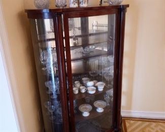 Antique bow front China cabinet $375