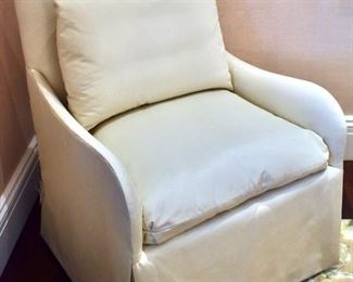 One of a pair of custom chairs