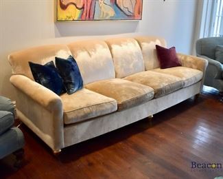 Custom velvet sofa
