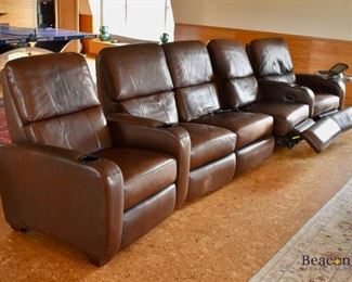 5-Piece reclining leather theater seating