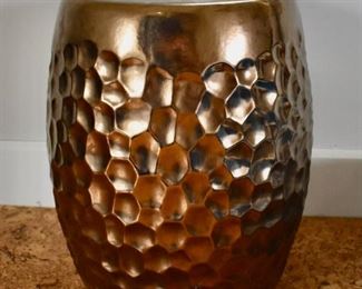 One of a pair of bronze colored garden stools