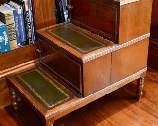 Leather and wood library steps