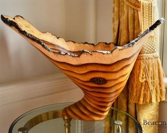 Handcrafted wooden vase