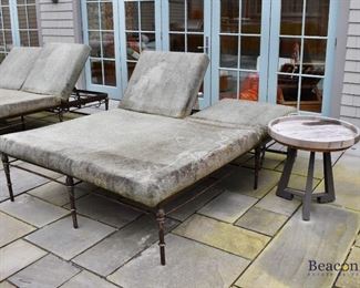 One of a pair of outdoor double lounges