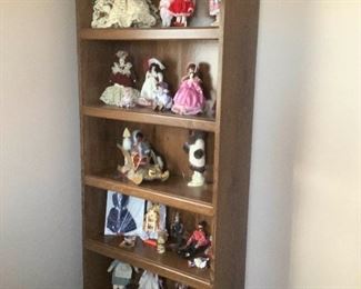 Bookshelf and Collectible Dolls