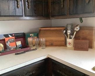 Vintage Bread Box and Knife Sets