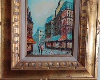 PARIS AT NIGHT, OIL PAINTING