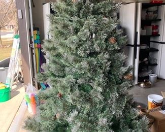 Nice 7 ft flocked Christmas tree