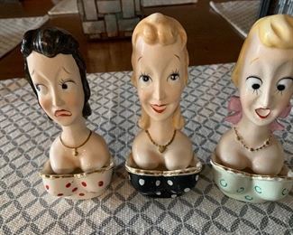 Vintage rare Dava  busty ladies cigarette snuffer/ ashtrays 