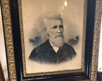 Antique Large Framed Portrait: William Hamersly, b. 1838, d. 1917; Confederate Civil War Solider Captured at Gettysburg