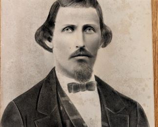 Antique Large Unframed Portrait: William Richard Hamersley, Confederate Civil War Solider Captured at Gettysburg