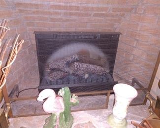 Fireplace Insert with Faux Fire and Heat