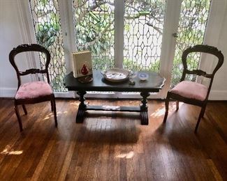 Antique chairs (3 of them) and coffee table