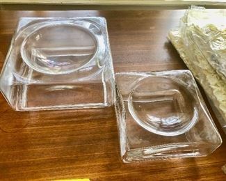 Contemporary glass serving bowls