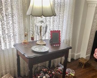 Vintage table, lamp, home decor