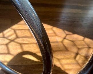 Pair of Mies van der Rohe cantilever cane + chrome armchairs.   32H x 22W x 31D (seat 17H, arm 25H).  Very good condition.  A few areas where cane is loose (see photos).   $1000 each   