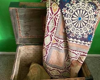 Vintage Wooden Trunk Quilt