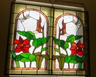 2 Matching Stain glass Windows
