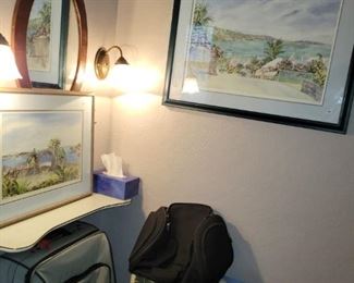 Framed Artwork and Suitcases