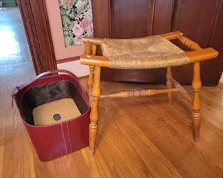 Leather Tote, perfect for firewood, pinecone, flowers or whatever else you can think