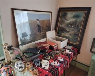 Masks and Framed Artwork