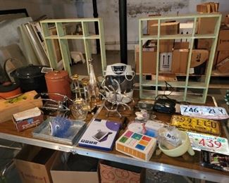 License Plates, Shelves, Vintage Ice Buckets, Humidifier and more