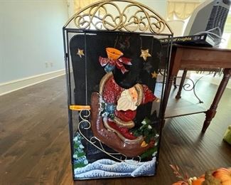 Christmas fireplace cover