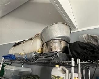 Tarps, pots, etc.