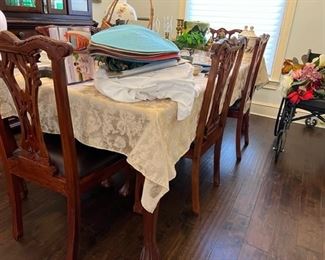 Heavy dinning table and chairs