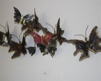 Mid century metal art. Butterflies.