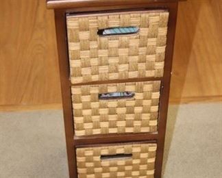 Narrow storage baskets.