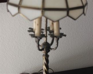 Capiz shell table lamp.