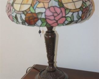 Large size Tiffany style table lamp.