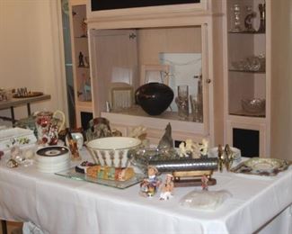 Tables of knick knacks.