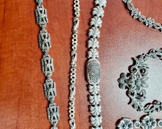 Sterling marcasite bracelets