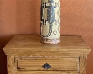 Pine Bedroom Suite: King Bed Frame, 2 Nightstands, Dresser w Mirror