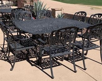 Patio Square Table w 8 Chairs and Cushions 64 x 64