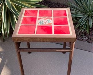 Iron Side Table w Tile Top