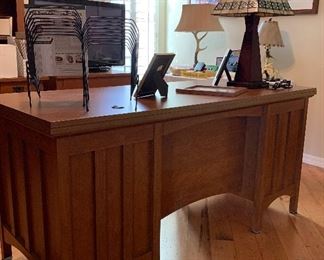 Sauder Office Suite: Desk, Desk w Hutch, 2 ea 2-Drawer Lateral Files